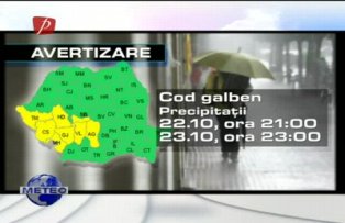 Prognoza meteo pentru 23 octombrie