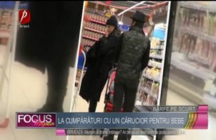 Andreea Marin şi Tuncay Ozturk la cumpărături cu un cărucior pentru bebe