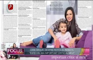Livia Graur, despre fetiţa ei, Renata: "Este cel mai important critic al meu!"