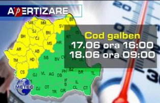 Prognoza meteo pentru vineri, 17  iunie
