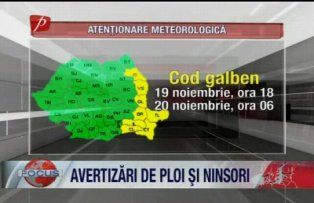 Avertizari de ploi si ninsori