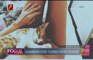 Alexandra Stan, cu pisica între picioare