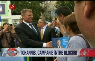 Iohannis, campanie intre blocuri