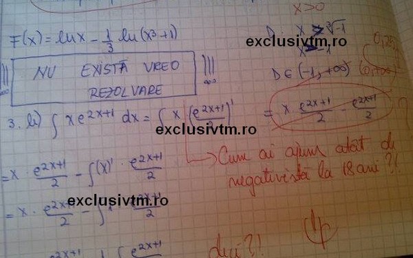 Ce mesaj i-a lasat profesoara de matematica unei eleve. Nu va uita niciodata aceasta lucrare de control