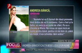 Andreea Banica ii cauta un nume bebelusului