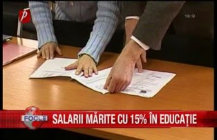 Salarii marite cu 15% in educatie