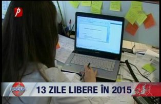 13 zile libere in 2015