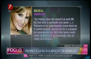 Nicola regretă că nu s-a apucat de manele?