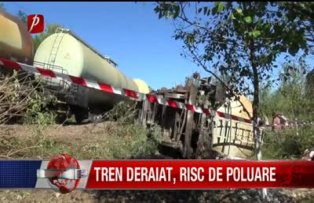 Tren deraiat, risc de poluare