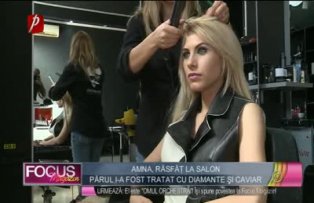 Amna, răsfăţ la salon! Părul i-a fost tratat cu diamante şi caviar