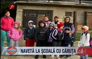 Navetă la şcoală cu căruţa