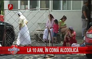 La zece ani, in coma alcoolica
