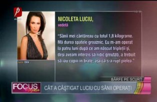 Cât a câştigat Luciu cu sânii operaţi