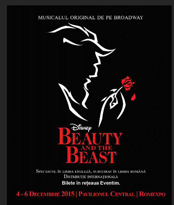 Disney Beauty and the Beast, musicalul original de pe Broadway, in premiera in Romania.