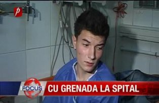 Cu grenada la spital
